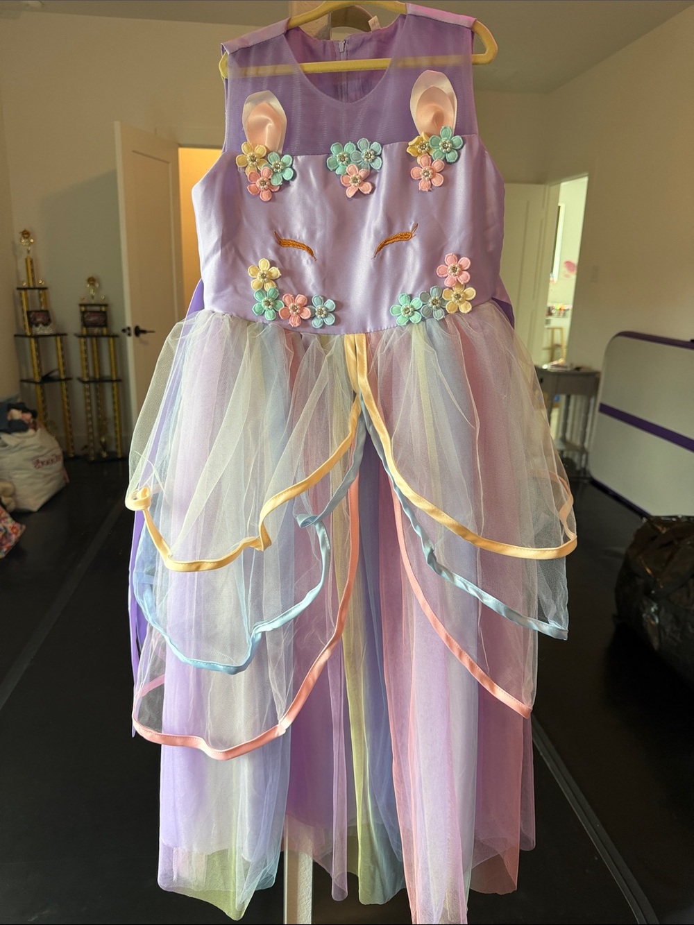 Magical Girls Pastel Rainbow Unicorn Princess Tutu Maxi Dress